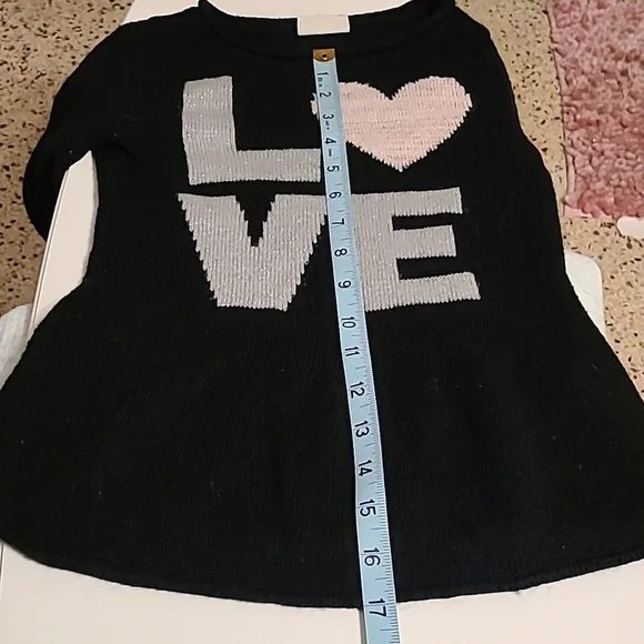 Crazy8 Cute Adorable Heart Love Girls Knitted Black Sweater in sz S 5/6 EUC - Picture 8 of 10